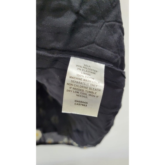 BP. Womens Ditsy Floral Tie Front Minidress xsmall Black/White Daisy - Picture 3 of 6